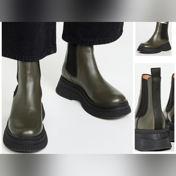 Nwdft Ganni Creeper Chelsea Booties Platform Chunky Sole - Picture 8 of 8